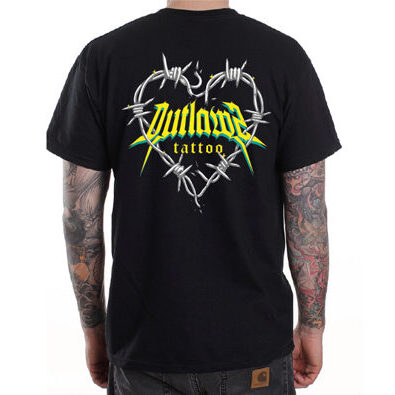 Outlawz Tattoo / Barbwire Logo /T-Shirt / Black
