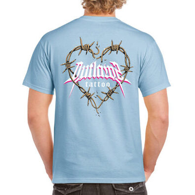 Outlawz Tattoo / Masala Logo /T-Shirt / Light Blue