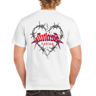 Outlawz Tattoo / Masala Logo /T-Shirt / White